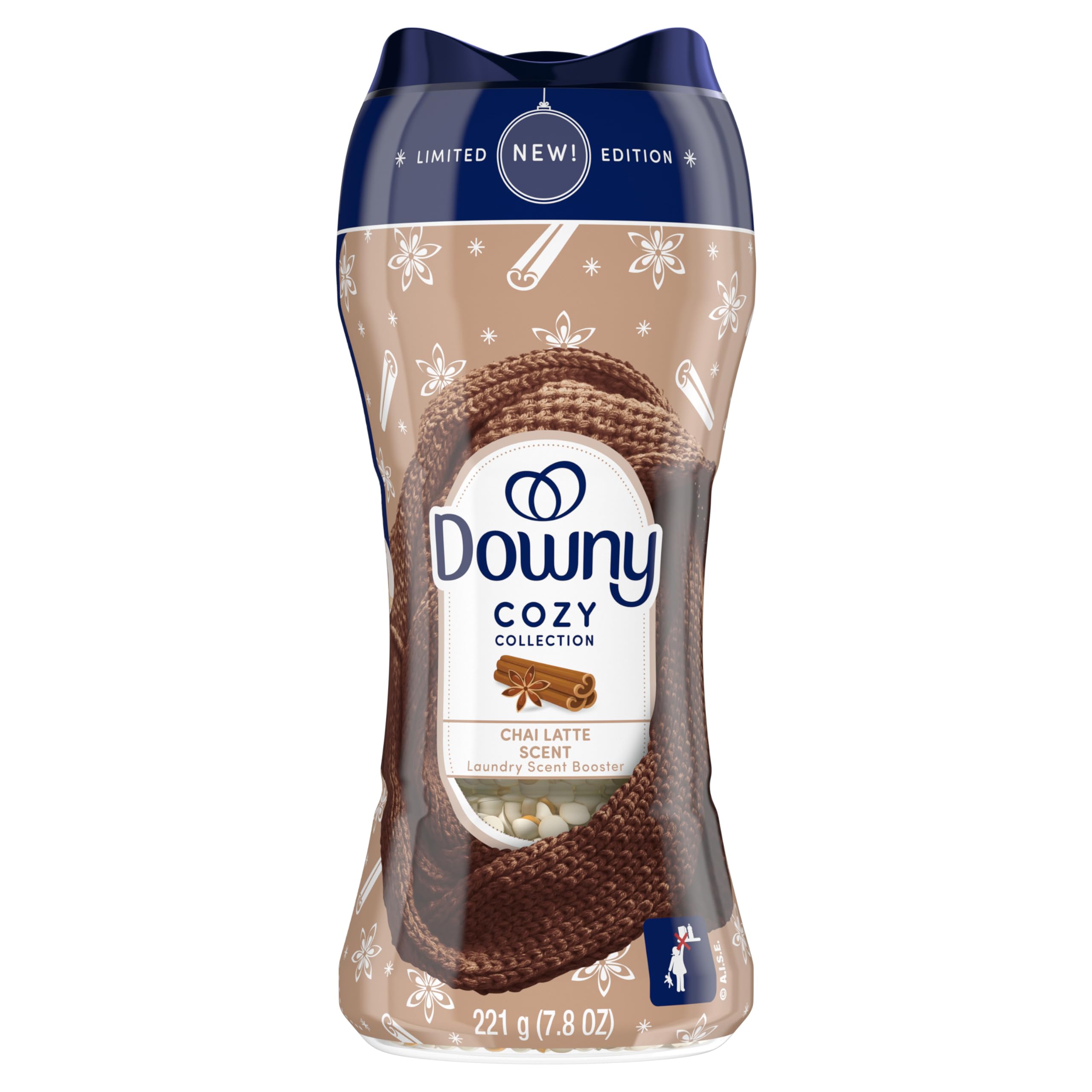 Downy Cozy Collection In-Wash Laundry Scent Booster Beads, Chai Latte Scent, 7.8 oz, Limited Edition Laundry Beads