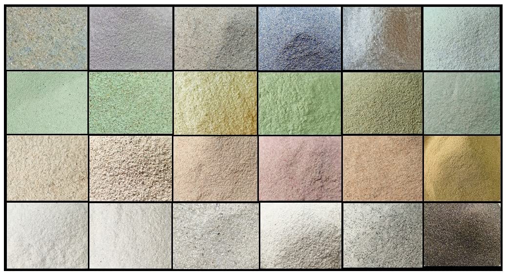 Poudre de pierres précieuses naturelles en lot de 24 flacons de 25 carats pour art minéral