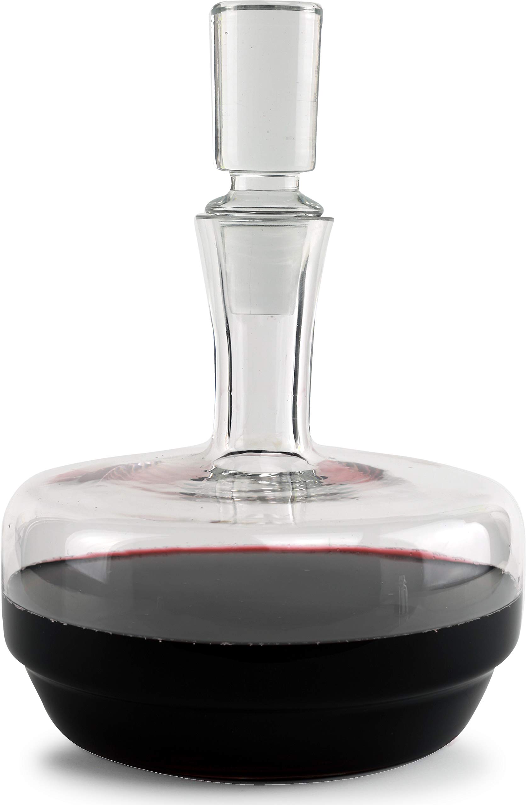 Circleware Elegante Decantador de vino de cristal con tapón para beber, jarra multiusos para agua, licor, bebida, cerveza y barril, decoración del hogar y cocina, transparente 33290