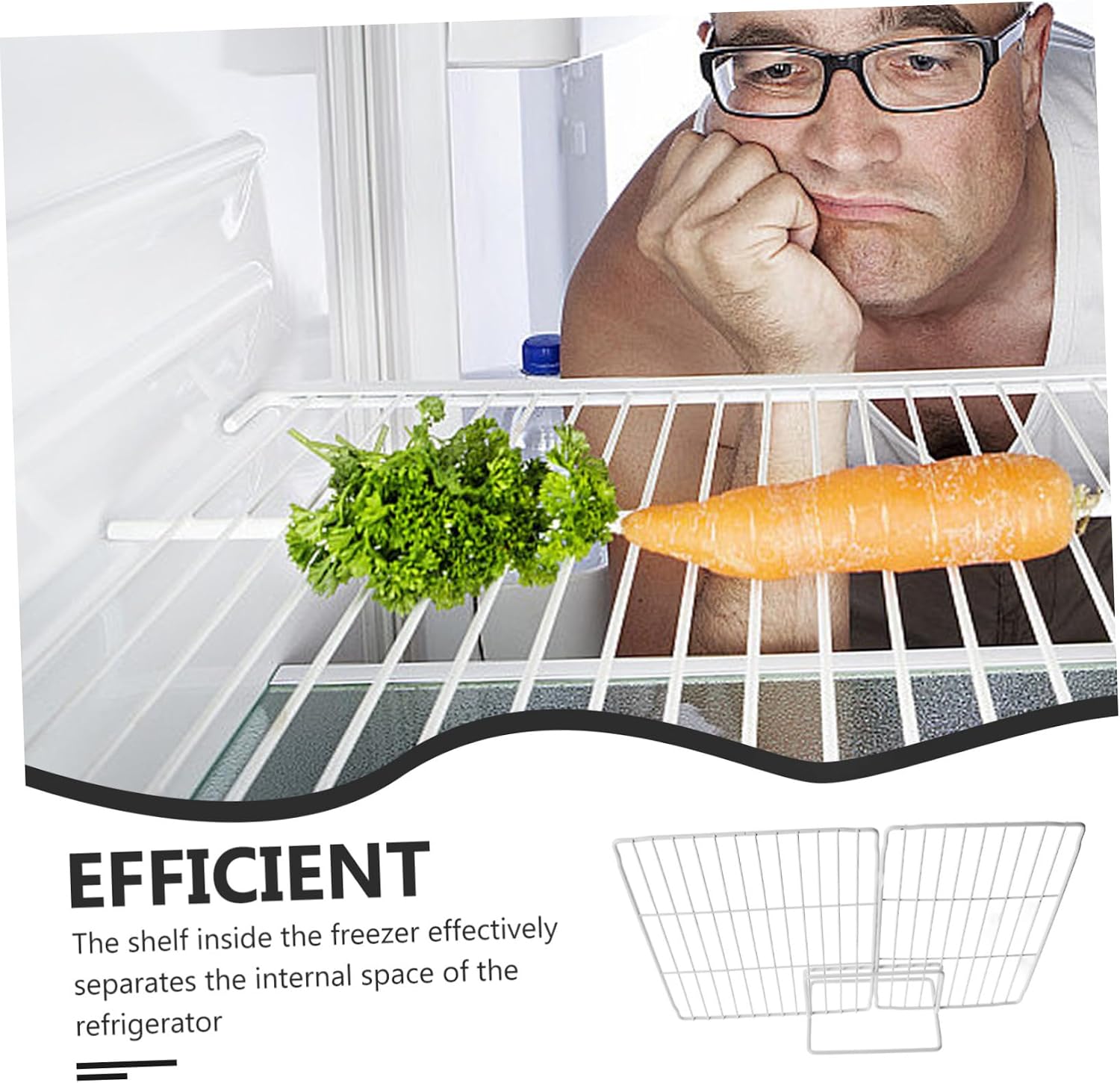 VOSAREA 2pcs Freezer Shelf Divider Wire Rack Organizer for Refrigerator Storage Cold Resistant Material Featuring Stable Framework for Efficient Food Organization in Chest Freezers