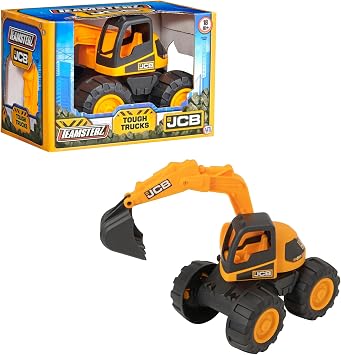 Teamsterz JCB 7-Inch Orange | JCB Construction Vehicle Toy | Indoor, Outdoor & Sandpit Play | Kids' Construction Trucks & Vehicles | Play Figures for Boys & Girls | Durable Toy for 18M+ Excavator