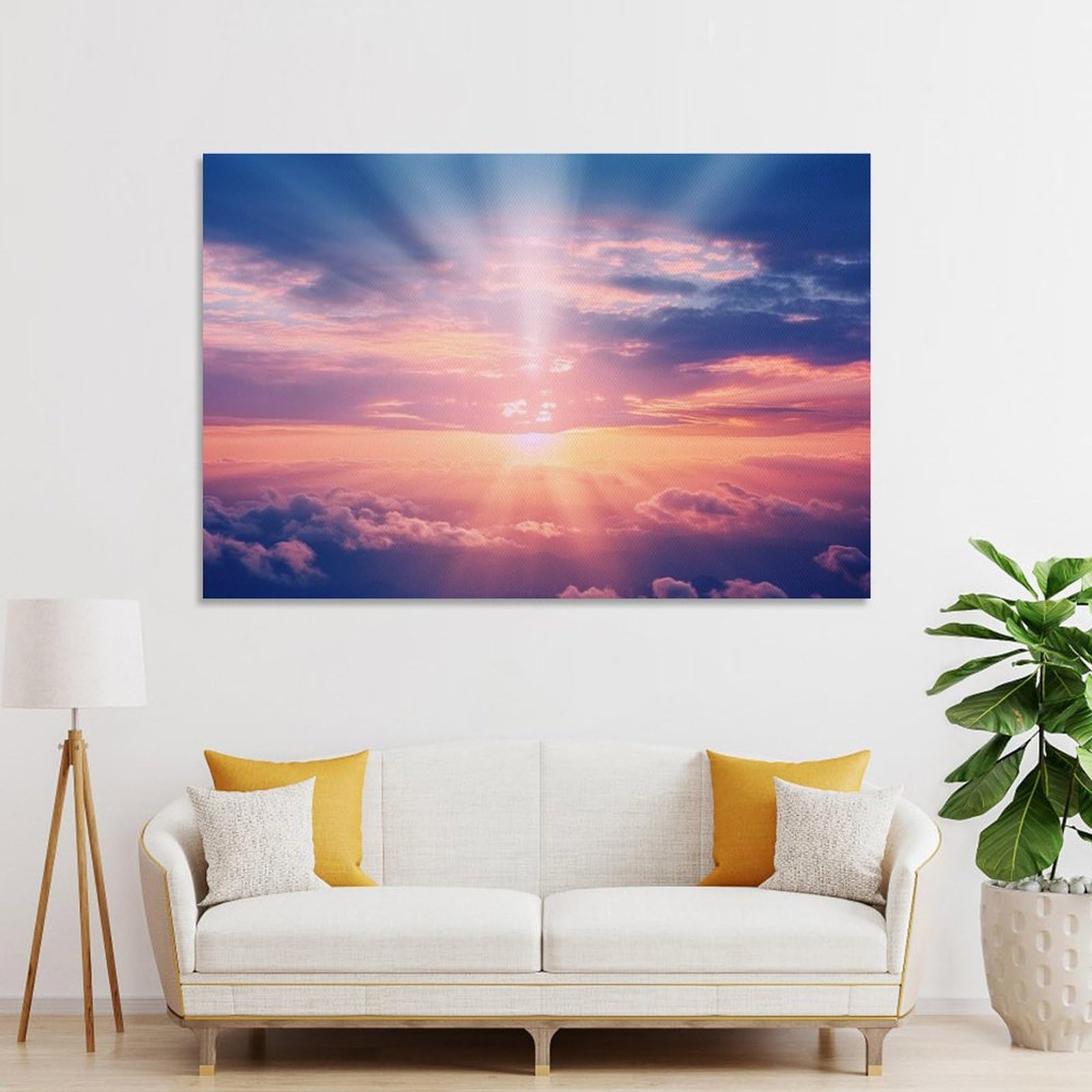 ［匿名で配送］一点もの 太陽 空 油絵 油彩 Ｆ0 絵 イラスト　インテリア Amazon.co.jp: 絵画 空にまぶしい太陽インテリア 絵画 魅力的な