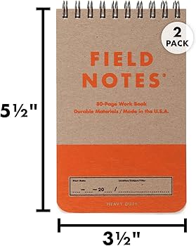 Amazon | フィールドノート: 高耐久版 2パック - トップスパイラル綴じ