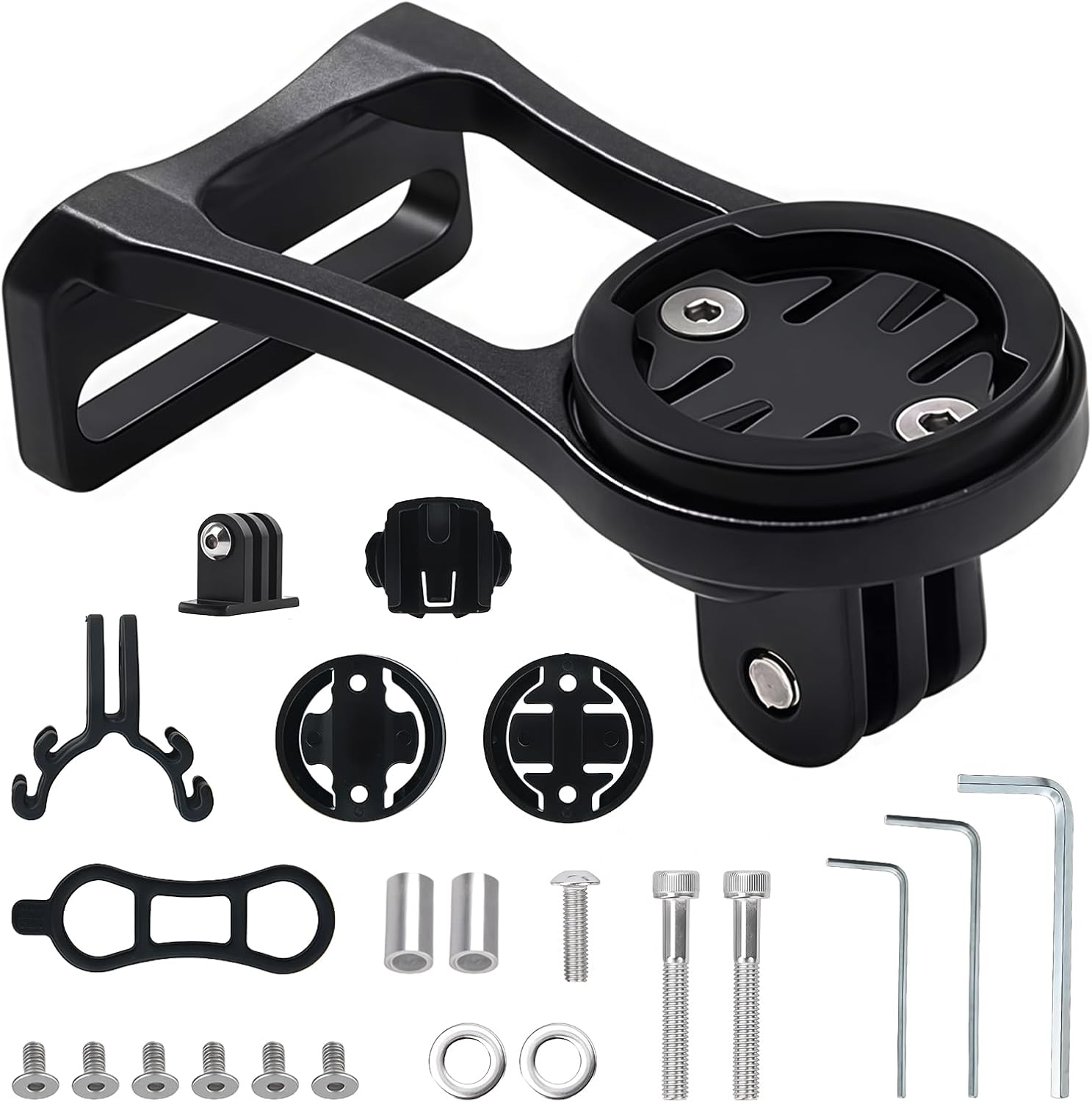 Wspornik rowerowy do Garmin z akcesoriami, Przedłużony wspornik do Garmin Edge, Mocowanie kierownicy komputera rowerowego, Przedni kombinowany wspornik ze stopu, do Edge 25 130 200 500 510 540 800 810