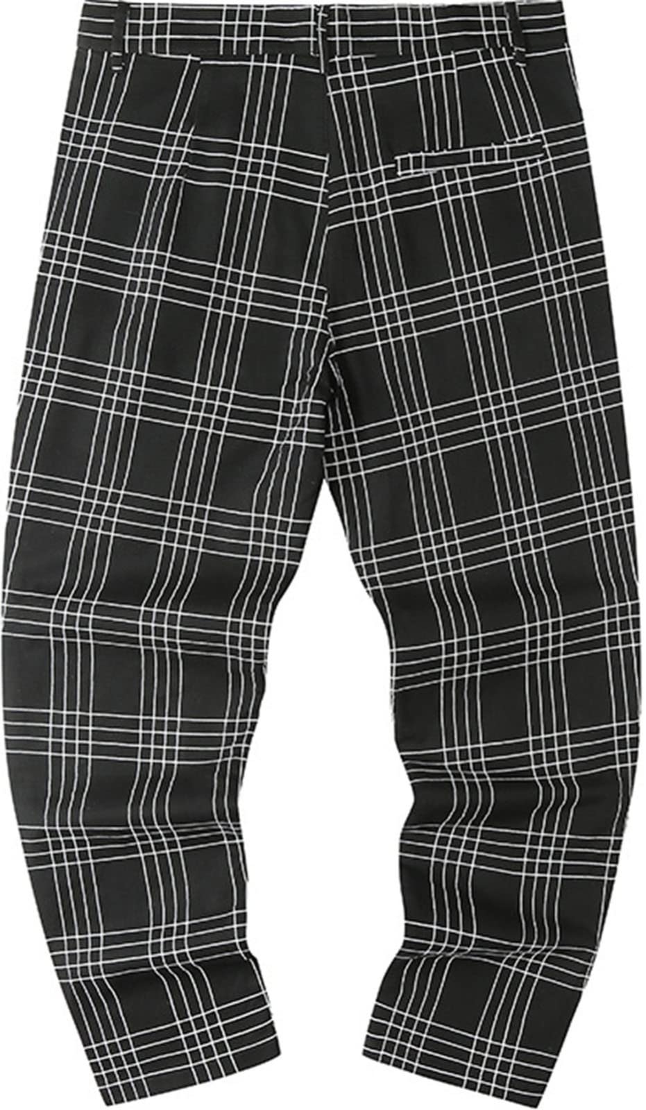 Pantalone Da Uomo A Quadri Con Vita Elastica Casual,Sottile Uomo Pantaloni Da Jogging Slim Fit,Streetwear Pantaloni Casual,Con Tasche All'aperto Pant Eleganti 1,S
