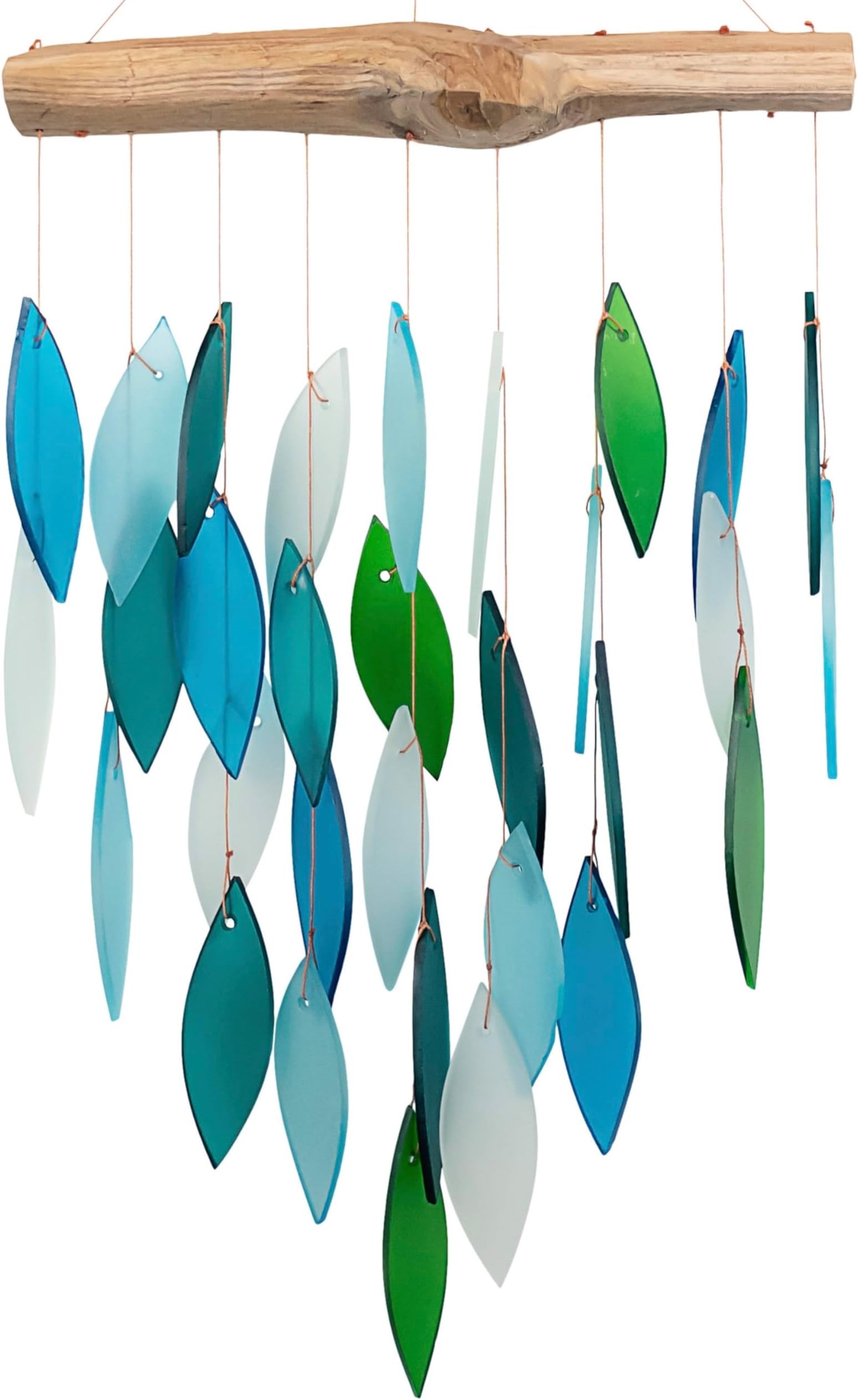 Blue Handworks Glass Waterfall Wind Chime, Ocean Blue