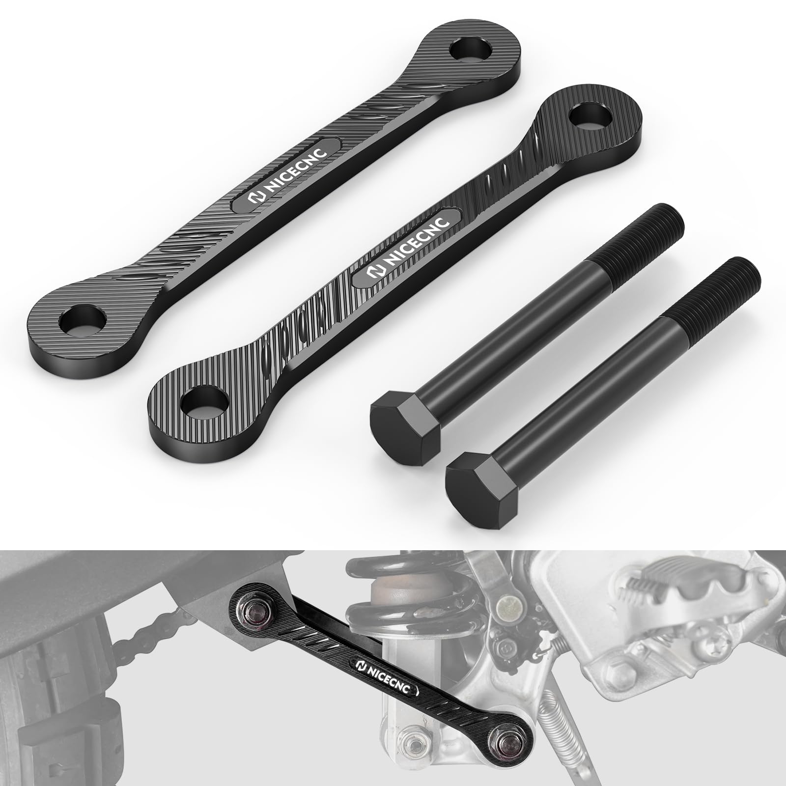 NICECNC Link di abbassamento in alluminio billet 38 mm per Yamaha Tenere 700 XTZ700 2019-2023
