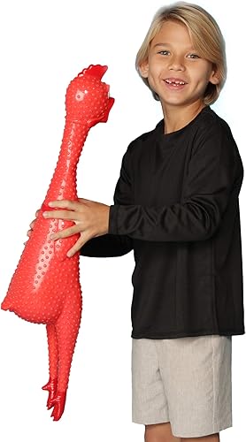 Miniatura 6 de Crazy Huge Rubber Chicken  Máquina gigante de ruido de 29 pulgadas para fiestas, bromas, bromas prácticas, chirridos de hasta 45 segundos  Regalo