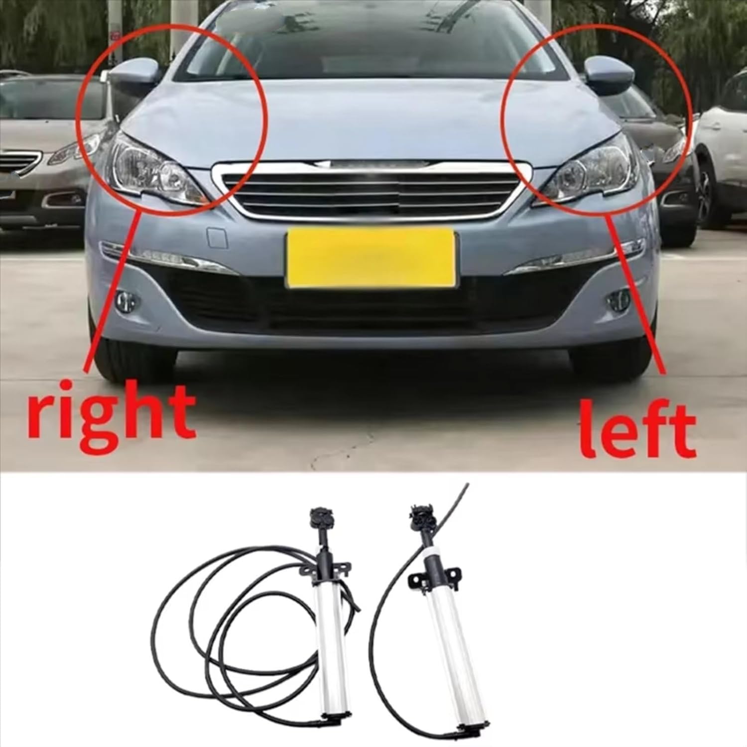 Car Bumper Headlamp Washer Nozzle Cover for Peugeot for 308 408 Mercosur Headlight Washer Head Light Lamp Cleaning Nozzle 6438Y7 6438Y8