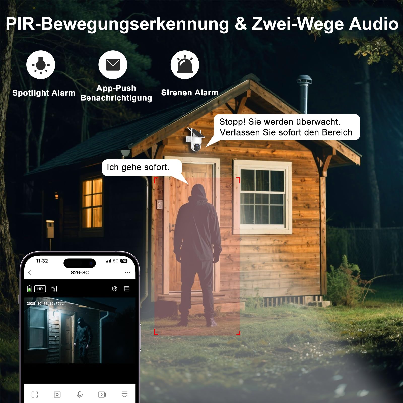 4G LTE überwachungskamera Aussen Ohne WLAN,360 Tage Unbegrenzte Daten | Solarbetrieben ohne WLAN,2K PTZ 360°Kamera,Farb-Nachtsicht,PIR-Bewegungssensor,64 GB Speicher,IP65 Wasserdicht