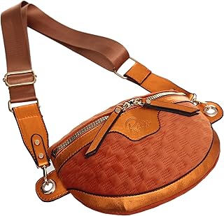 شنطة كروس جلد للنساء من روتيتو، مقاس 15×23 - لون برتقالي