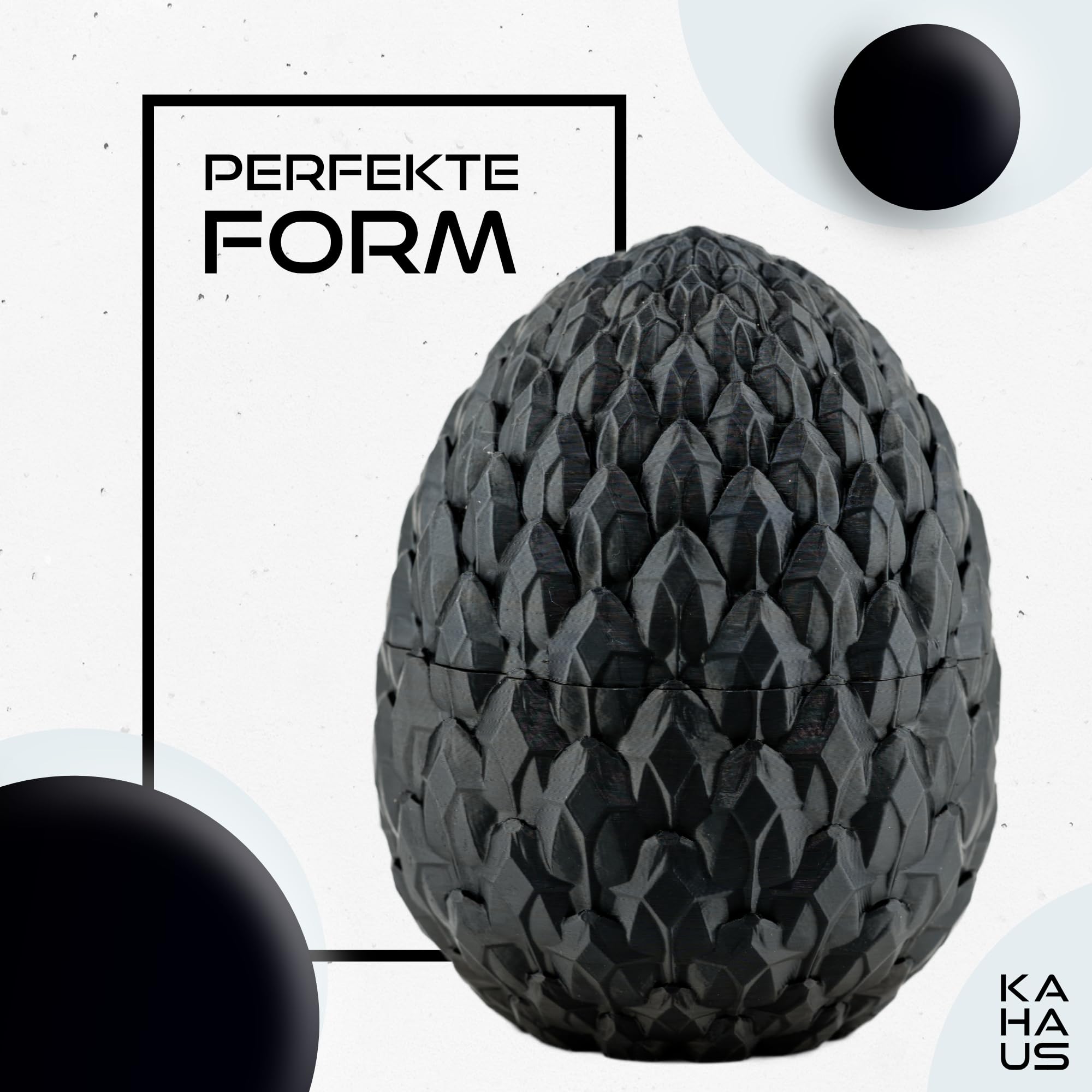 3D Dragon with Wings in Egg, 23 cm Decorative Collectible Figurine with 12-cm Egg, Black Dragon with Movable Element - Image 2