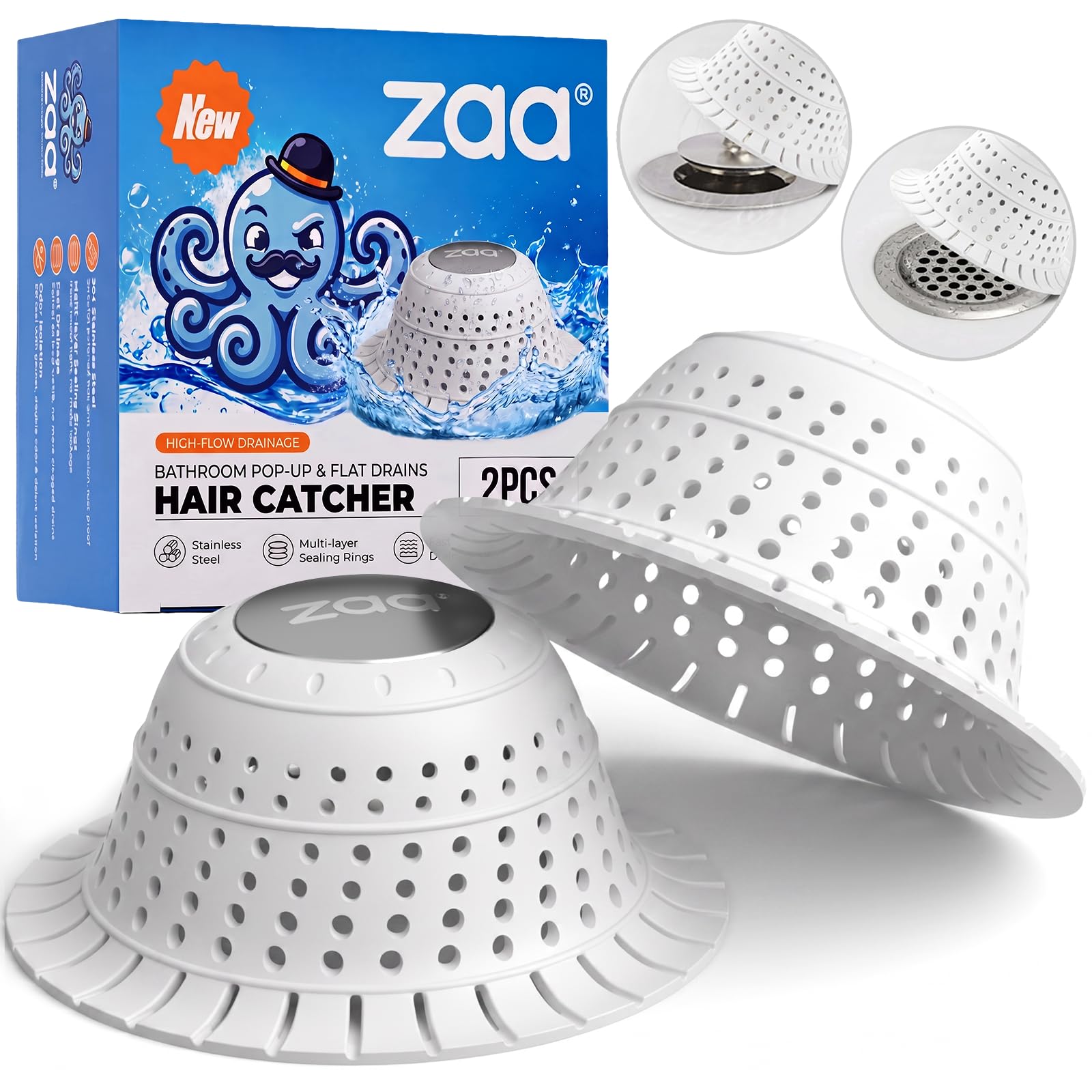 zaa Shower Drain Hair Catcher Bathtub Drain Strainer Sink Drain Protector