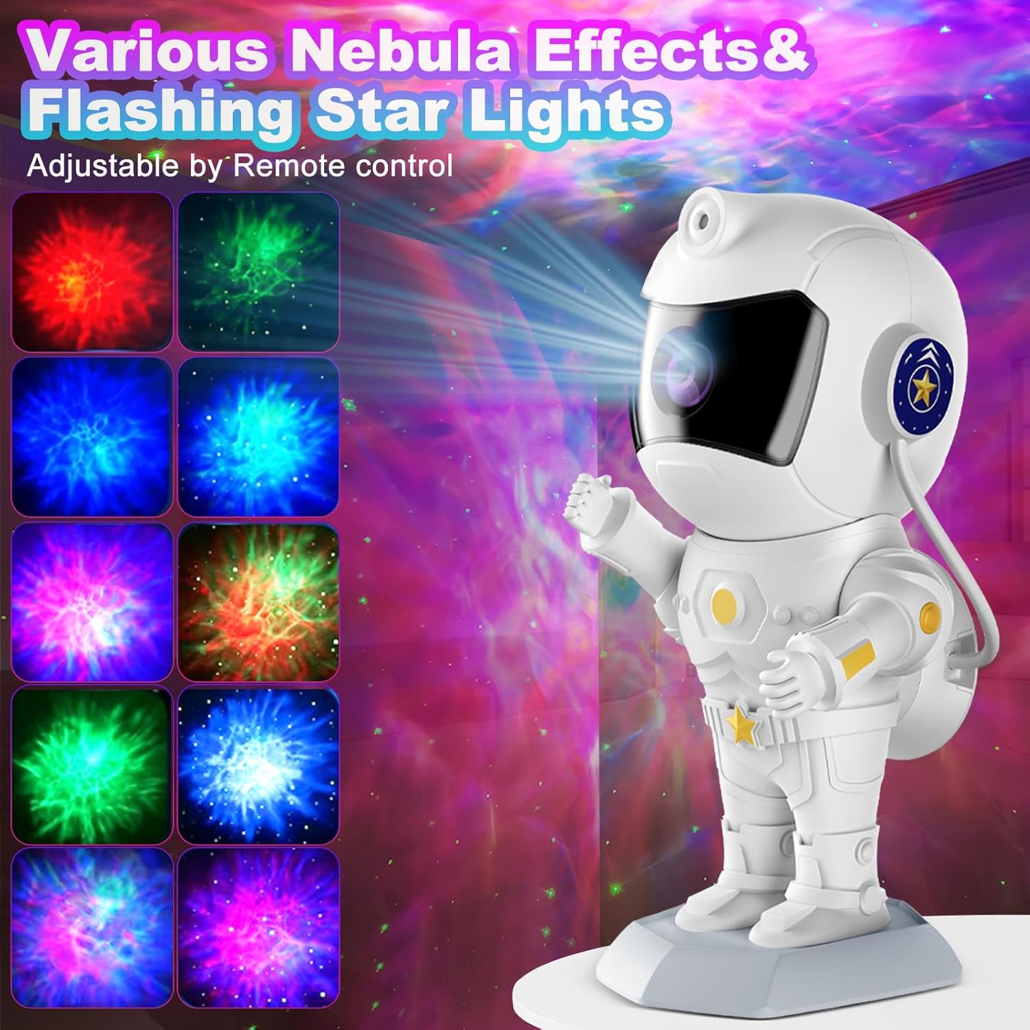 Astronaut Galaxy Star Projector Night Light, Starlight Space Nebula Sky Starry Ceiling LED Lamp with Timer and Remote, Home Bedroom Decor,Christma Birthday Halloween Gifts for Kids Boy Teen Baby