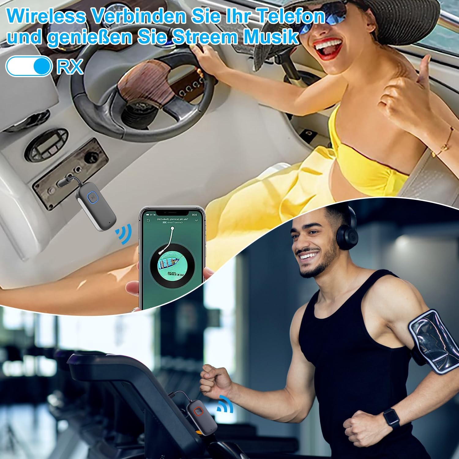 SANOTO Bluetooth Adapter in RX mode used for gym and boating