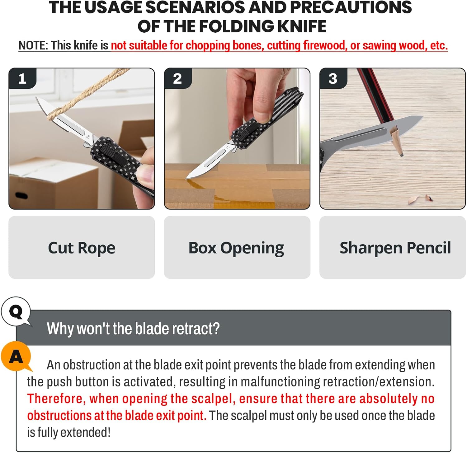 COLDOW EDC Pocket Knife, Folding Scalpel Knife with Clip, 10pcs Surgical Carbon Steel Replacement Razor Blades #24, Retractable Utility Knives Box Cutter for Men Women Camping Hiking