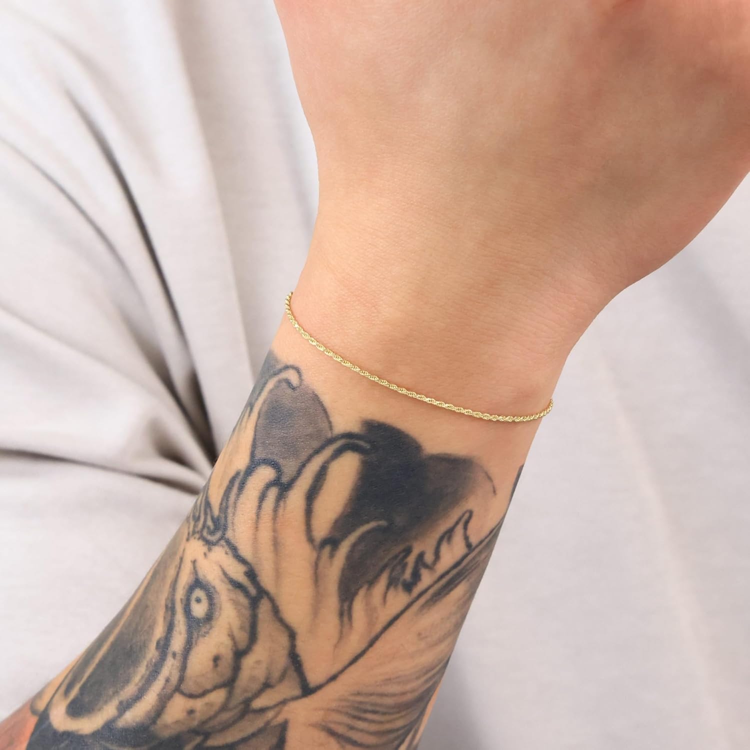 Nuragold 10K Real Yellow Gold 1mm Solid Rope Chain Diamond Cut Bracelet or Anklet (7"-9") Italian Jewelry for Men & Women