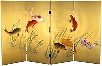 Vista 10 de Red Lantern Pantalla plegable de lona corta de doble cara de 2 pies con 3 paneles independientes y separador para dormitorio moderno