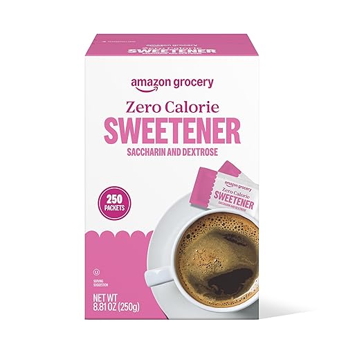 Marca Amazon – Happy Belly Zero Calorie Pink Sacarina en polvo, 250 paquetes, 8.81 onzas (paquete de 1)