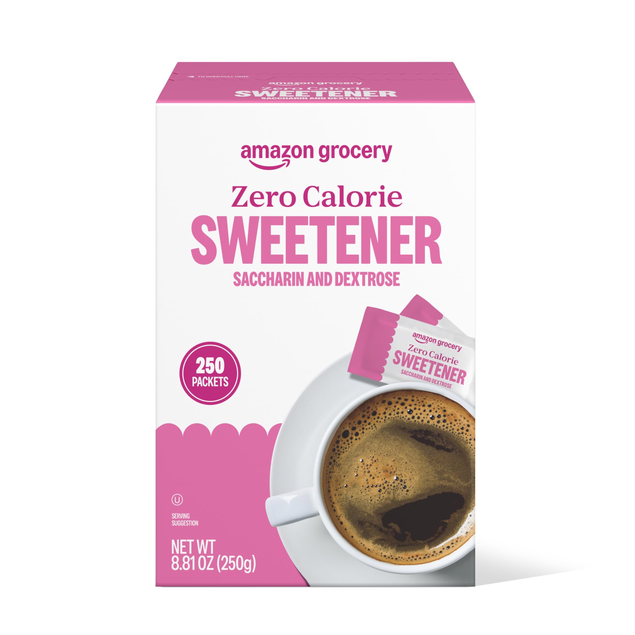 Zero Calorie Saccharin and Dextrose Sweetener Packets, 250 Ct (Previously Happy Belly, Packaging May Vary)