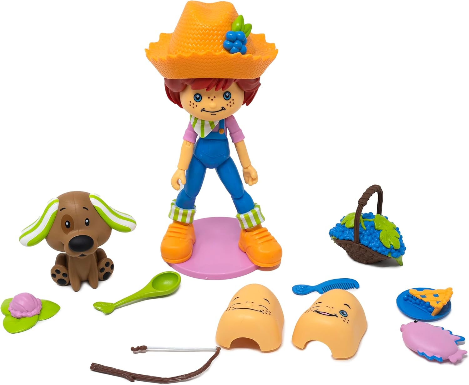 Boss Fight Studio Deluxe Strawberry Shortcake & Custard Kitten Collectible Action Figure – Highly Articulated Fruity Scented Figurine with Accessories, Interchangeable Parts, and Stand – 1:12