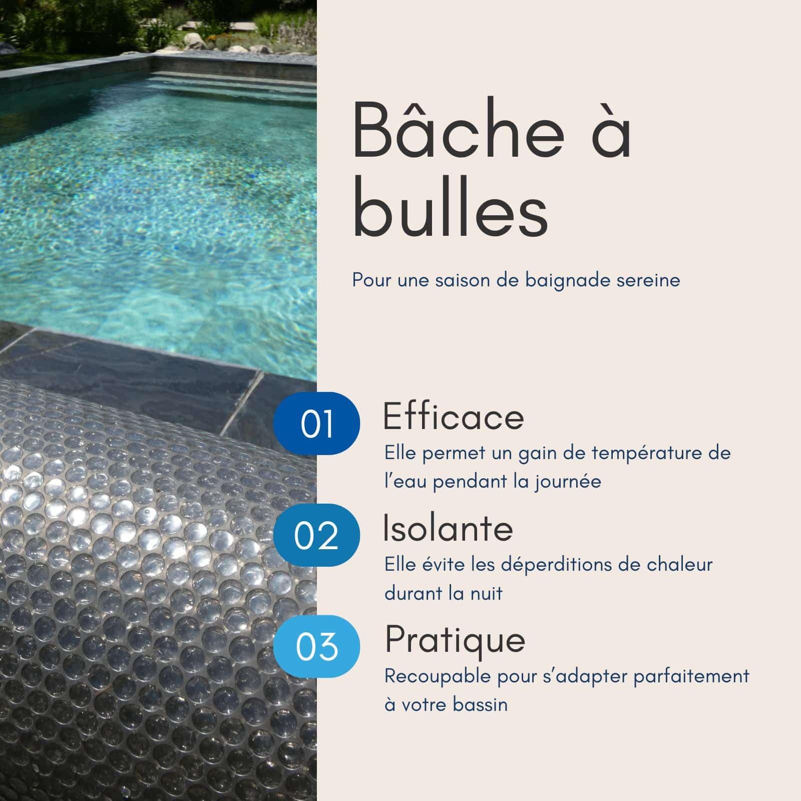 Bâche Solaire Piscine - Gris Silver - Rectangle - Epaisseur 350 Microns Haute Performance-Œillets Offerts-Idéale Piscine Hors Sol et Enterrée - Bache Piscine Solaire Bulles 4 x 2 m
