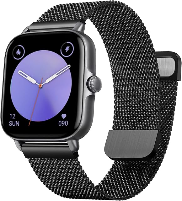 Strap for Amazfit GTS 4/GTS 3/GTS 2/GTS, 20mm Stainless Steel Mesh Metal Watch Strap for Amazfit GTS 4 Mini, GTS 2 Mini, GTS 2e, Amazfit GTR 42mm, Amazfit Bip, Bip Lite, Bip S, Bip U, U Pro, Bip 3 Pro