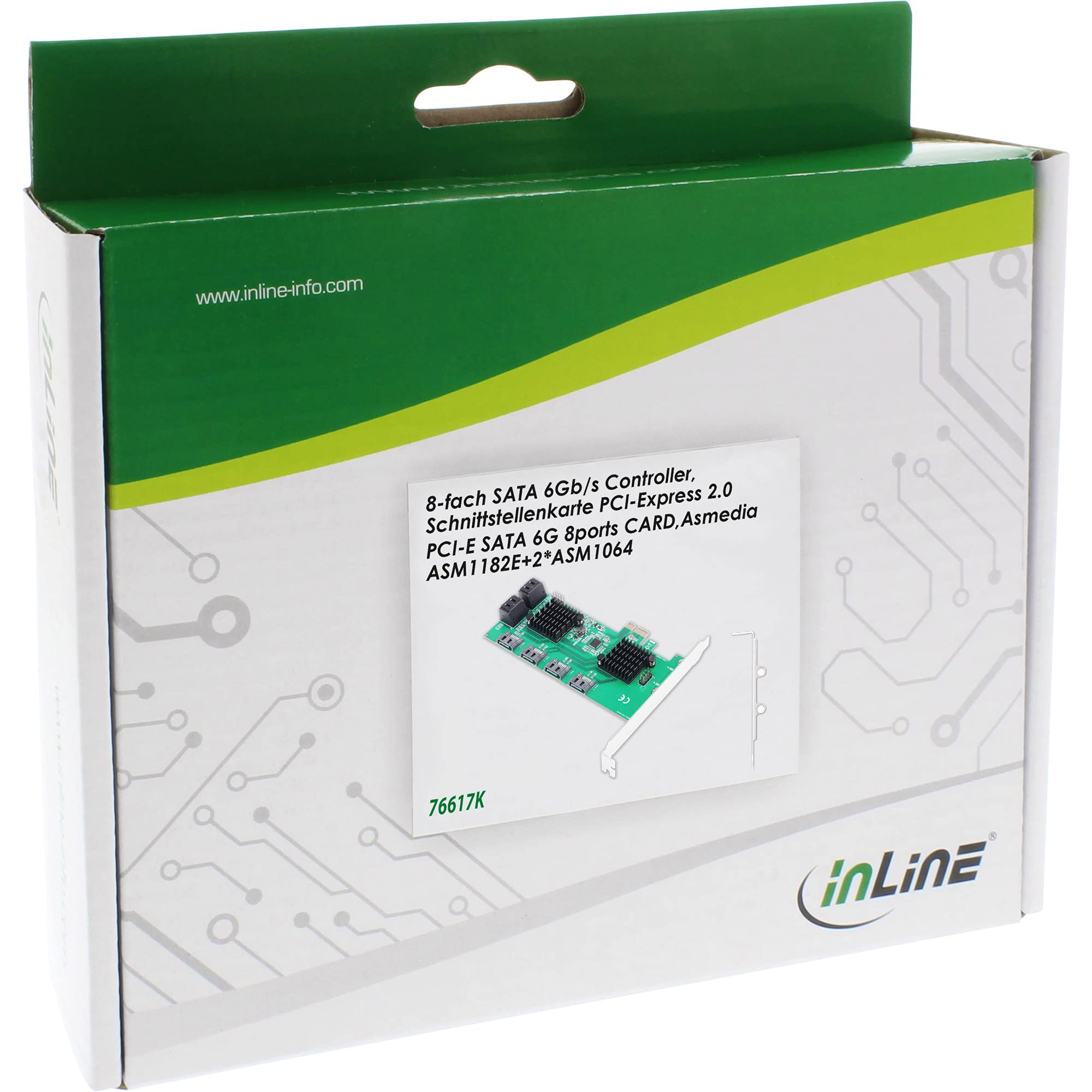 InLine® 76617K Schnittstellenkarte, 8X SATA 6Gb/s Controller, PCIe 2 (PCI-Express)