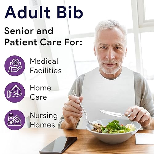 Vista 2 de ProHeal Baberos desechables para adultos, paquete de 300 unidades, tejido absorbente frontal, resistente al agua