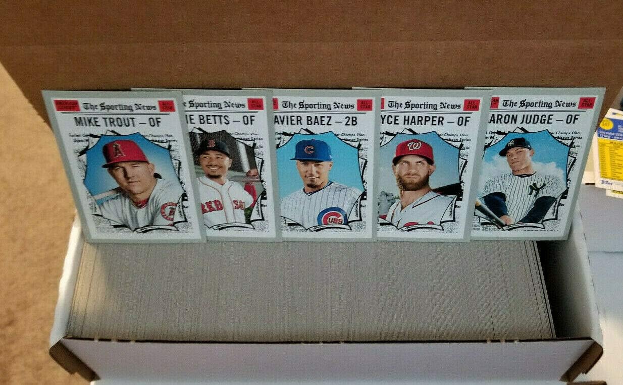 2019 Topps Heritage MLB Baseball Complete Mint Basic 400 Card Hand Collated Set Based Upon the Classic 1970 Topps Design