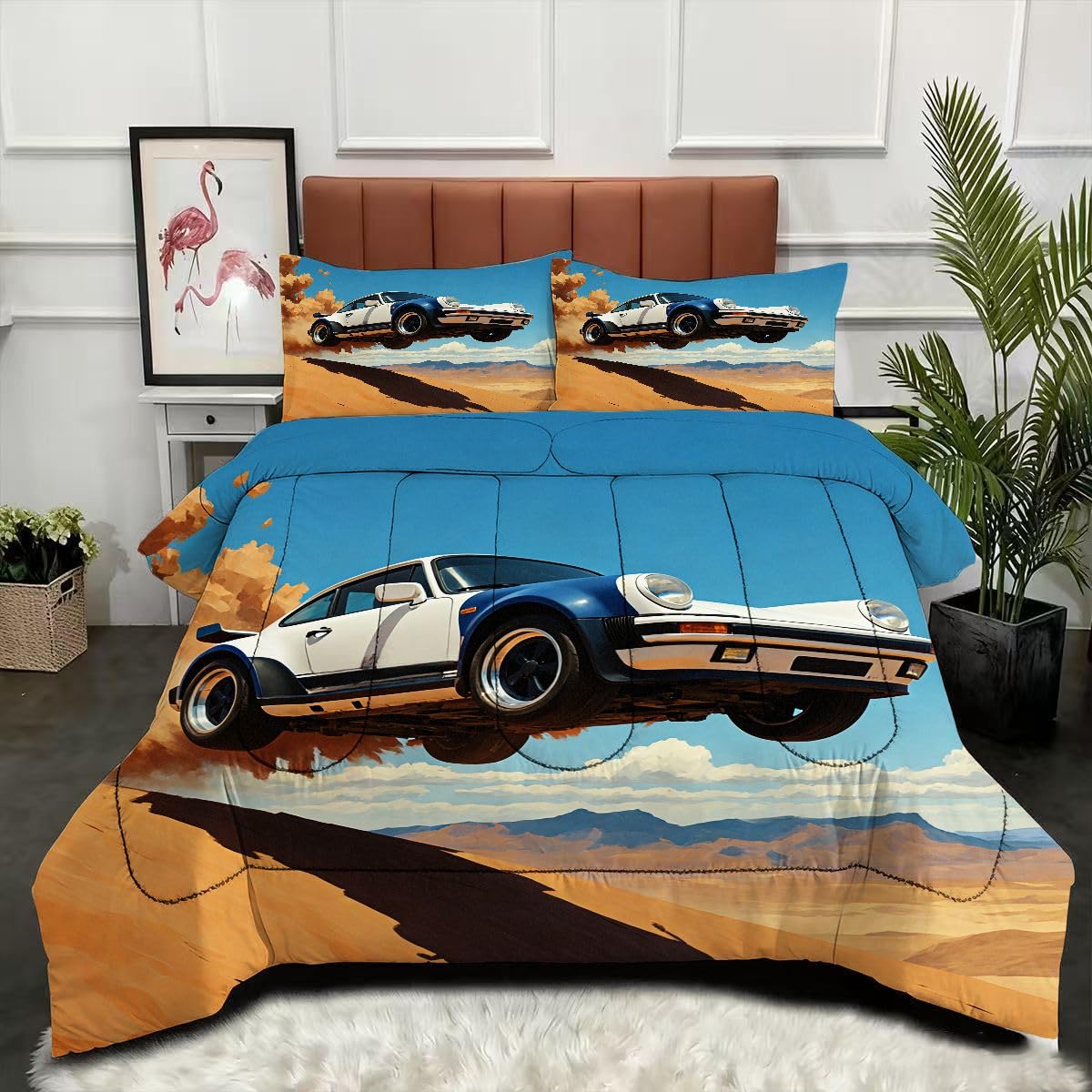Couette 200 x 200 cm lit 2 personnes pour chambre ado thème auto