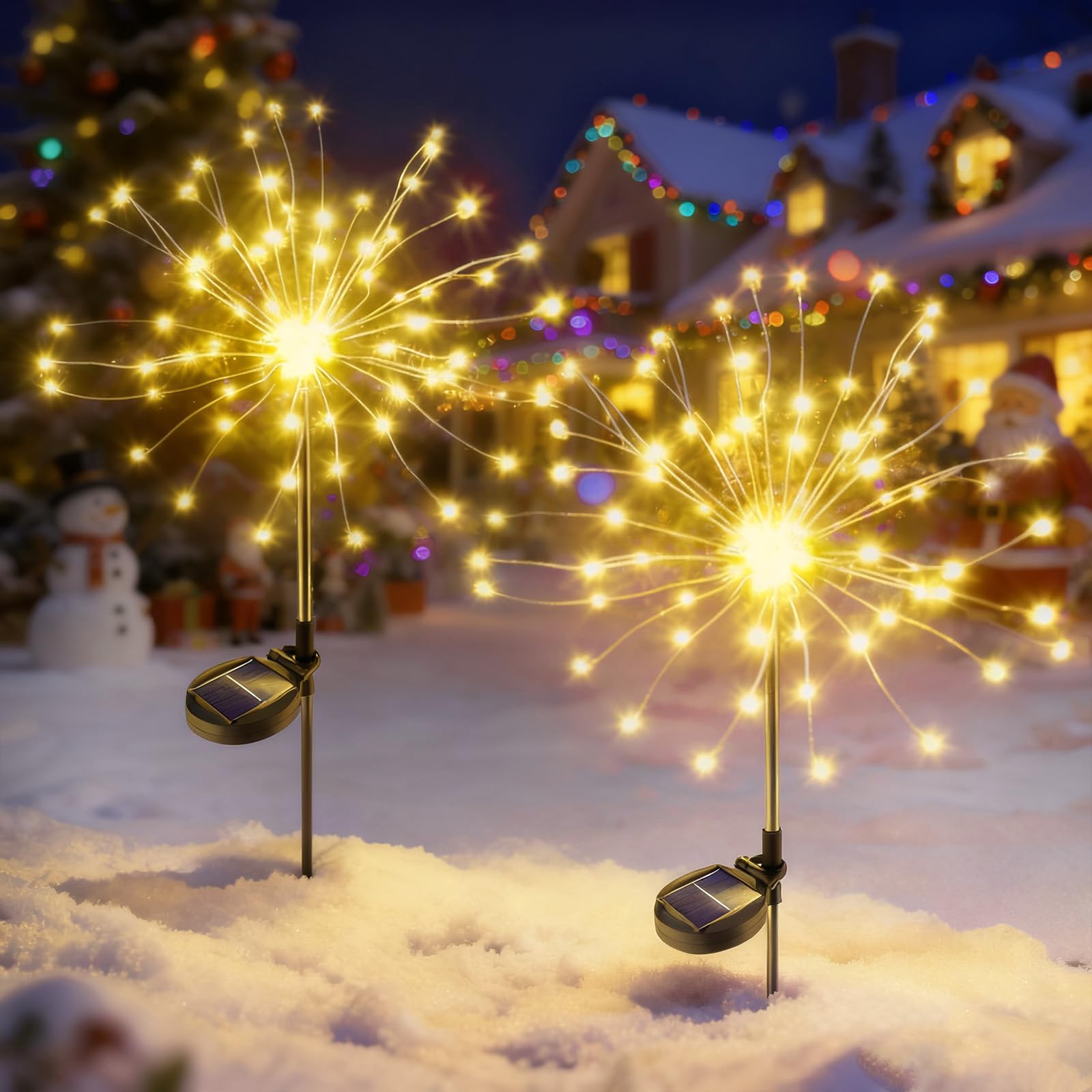 XVZ Zonne Lampen voor Buiten Tuin - 2 stuks Zonnevuurvlieg Verlichting, Zwaaien met de Wind Waterdichte Vuurvlieg Verlichting voor Patio, Gazon, Patios, Balkon Deco - Warm Wit