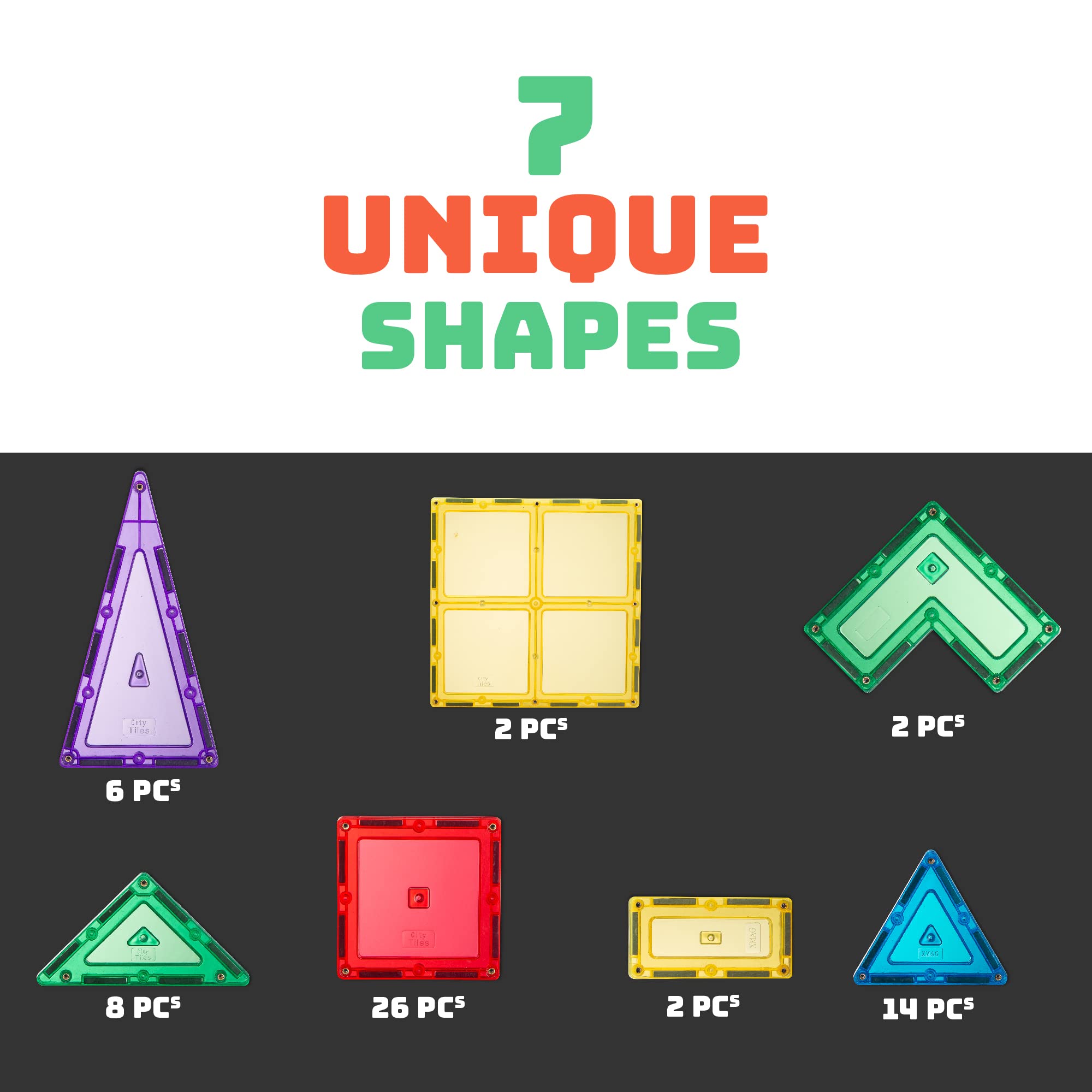 60 PCS 3D Magnetic Blocks Magnetic Tiles - Magnet Building Tiles | Magnetic Tiles Toy Building Sets | Magnetic Building Blocks | Kids Magnet Toys for Kids | Magnetic Tiles for Kids | Magna t Blocks