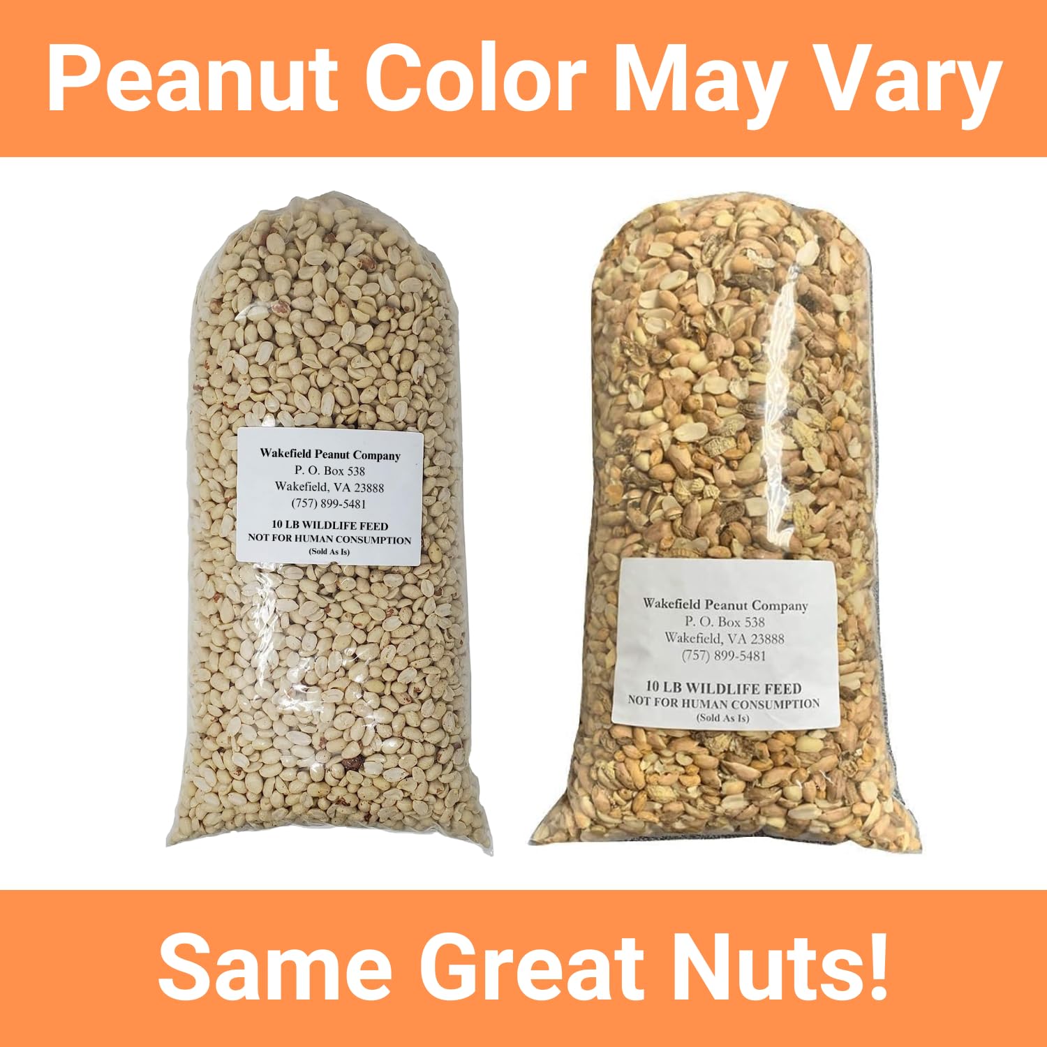 Wakefield Virginia Peanuts Animal Grade Raw Wildlife Peanuts, 10 LBS