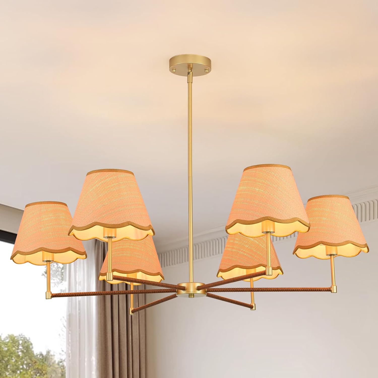 HOXIYA Modern Crystal Chandeliers Firework, Plug in Dandelion Chandelier, Gold Sputnik Pendant Light for Bedroom Foyer Hallway Entryway Kitchen, 8 Light Firework Dandelion Chandelier, G9 Socket