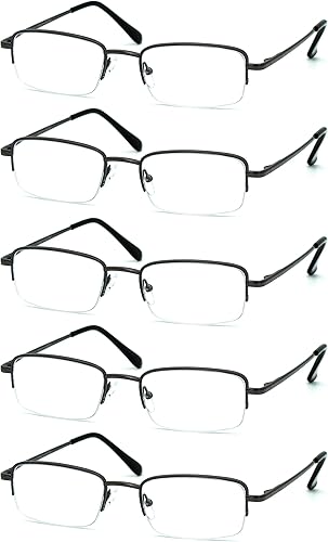 Autojouls Lentes de lectura para hombres y mujeres, muy ligeros, con bisagra de resorte, lentes transparentes, gases para computadora