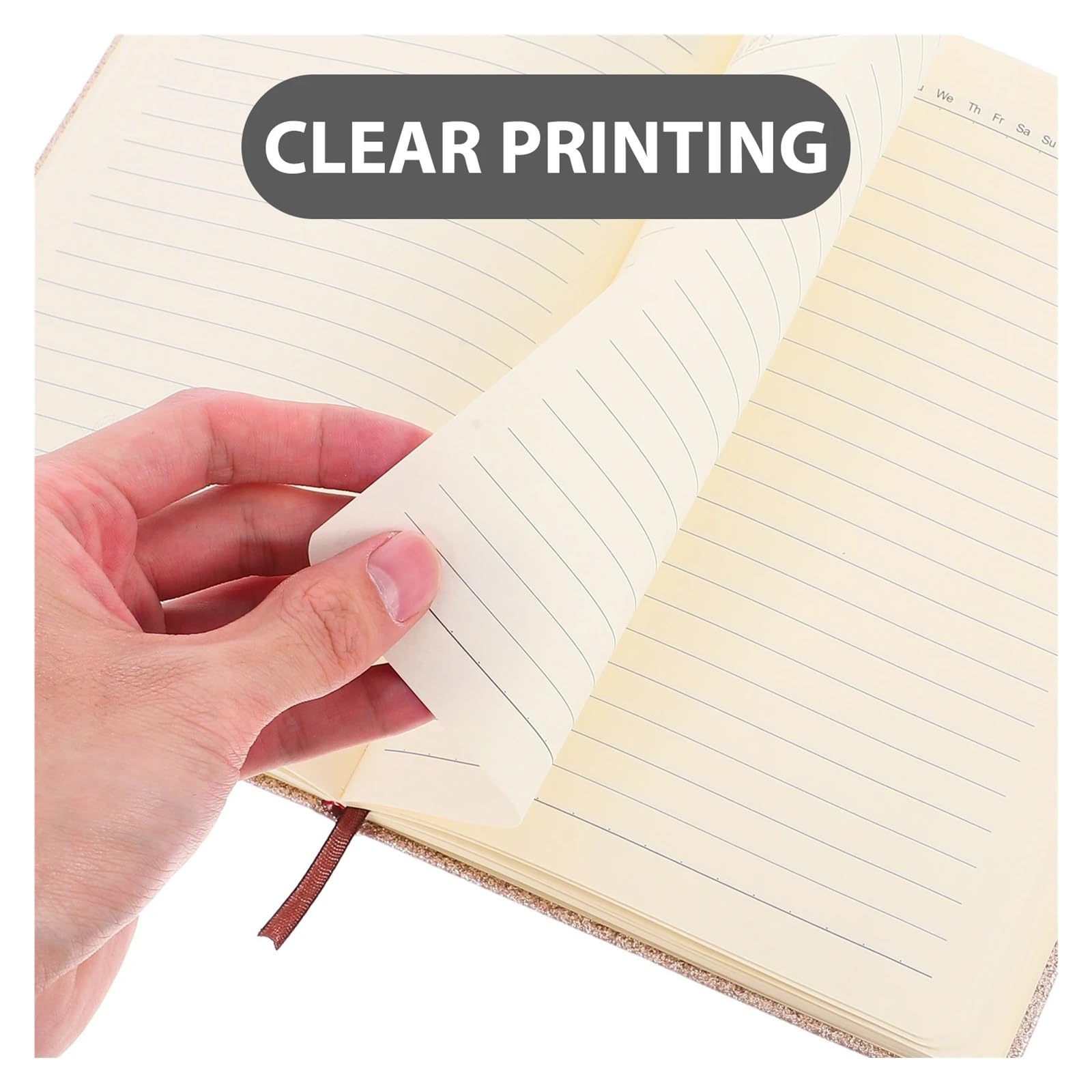 Cuaderno de tapa dura y lentejuelas A5, impermeable, con banda elástica, notas diarias, diario de viaje, bloc de notas de bolsillo, mini agenda para niñas para oficina