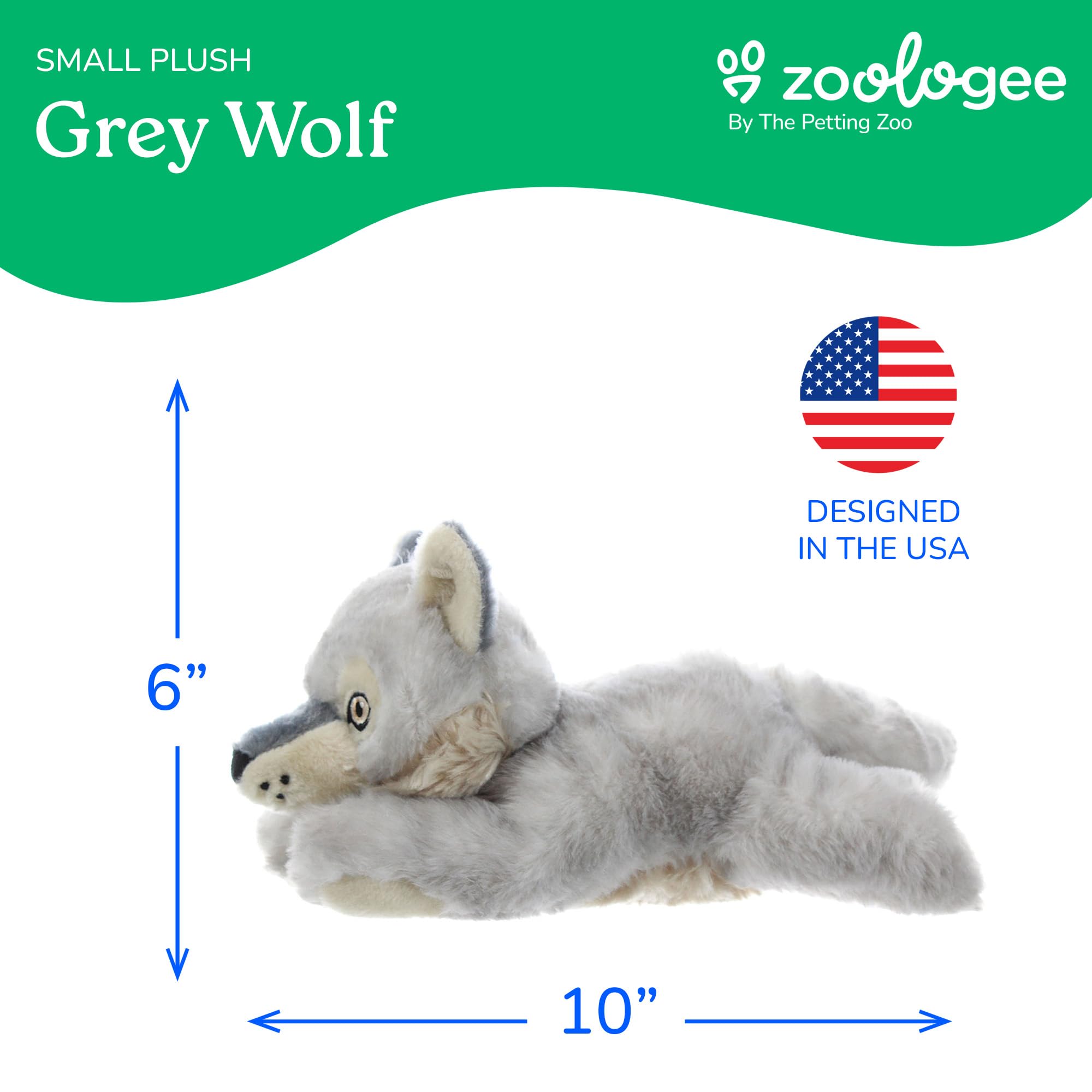Amazon.com: The Petting Zoo Grey Wolf Stuffed Animal Plushie