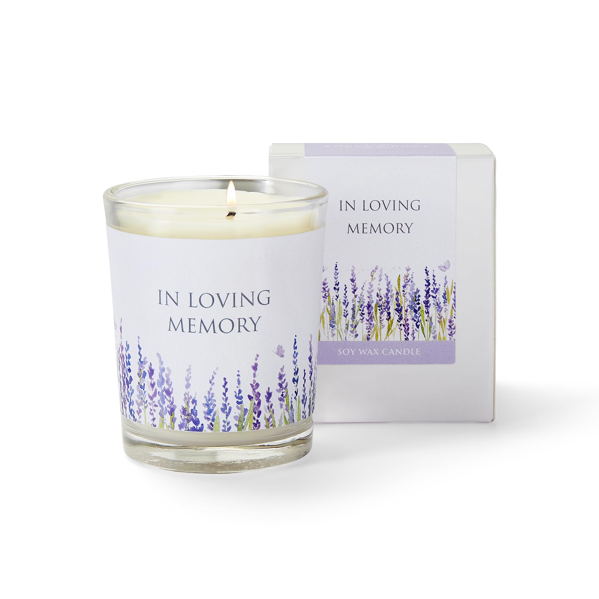 Angel & Dove White, Purple Lavender 'In Loving Memory' 90Ml Votive Candle - Funeral Favour Or Sympathy Gift