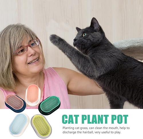 Miniatura 4 de Tofficu Caja de plantación conveniente para plantas de gato, caja de hierba para el hogar, cuarto de bebé, planta de gato (5 colores)