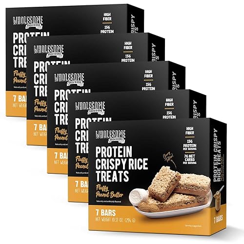Miniatura 22 de Barritas de Arroz Crujiente con Proteína, 15g de Proteína, 3g-7g de Carbohidratos Netos, Bajo en Carbohidratos, Esponjosas, Blandas, Gomosas, Sin