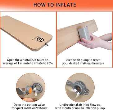 Self Inflating Sleeping Pad - 2.7 Extra Thick Memory Foam Pad
