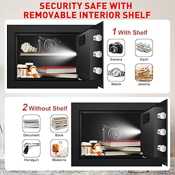 Deli MultiSecure: Compact Digital Safety Box Perfect for Home, Office, or Hotel – Mountable and Reliable.