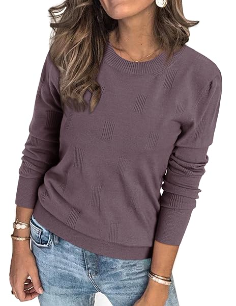 Arach&Cloz Women's Soft Knit Sweater Fall Dressy Casual Pullover Tops