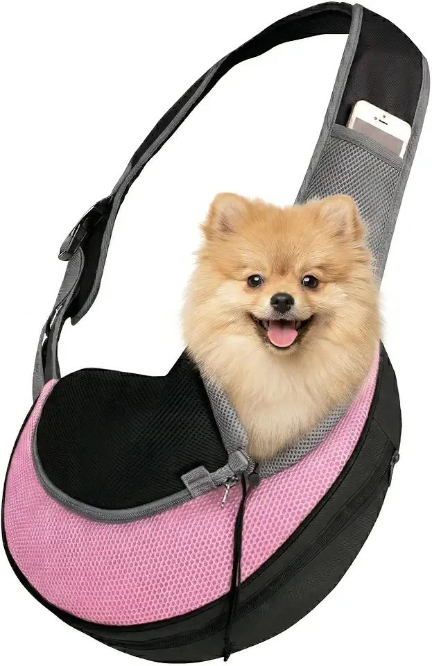Bolsa Canguru Pet Mochila Transporte Cães Cachorro Gato Gatos Pequeno Porte Tamanho S até 3 kg Frontal Sling Ombro Confortável Seguro Ventilação Panorâmica Visão Ar Livre Passeio Viagem