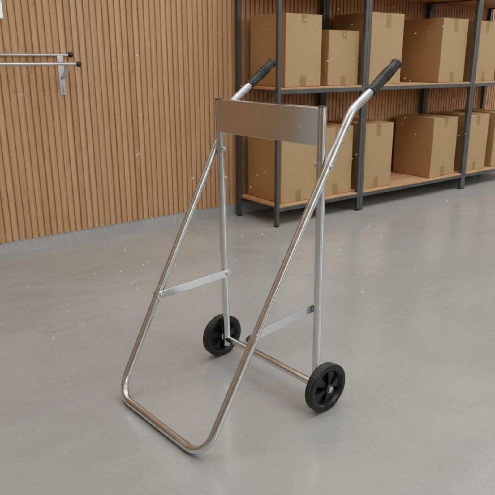Gralara Carrello Porta Motore Fuoribordo Acciaio Inossidabile Supporto di Stoccaggio con Ruote Attrezzatura Nautica per Rimessaggio Barca, Approdo Turistico