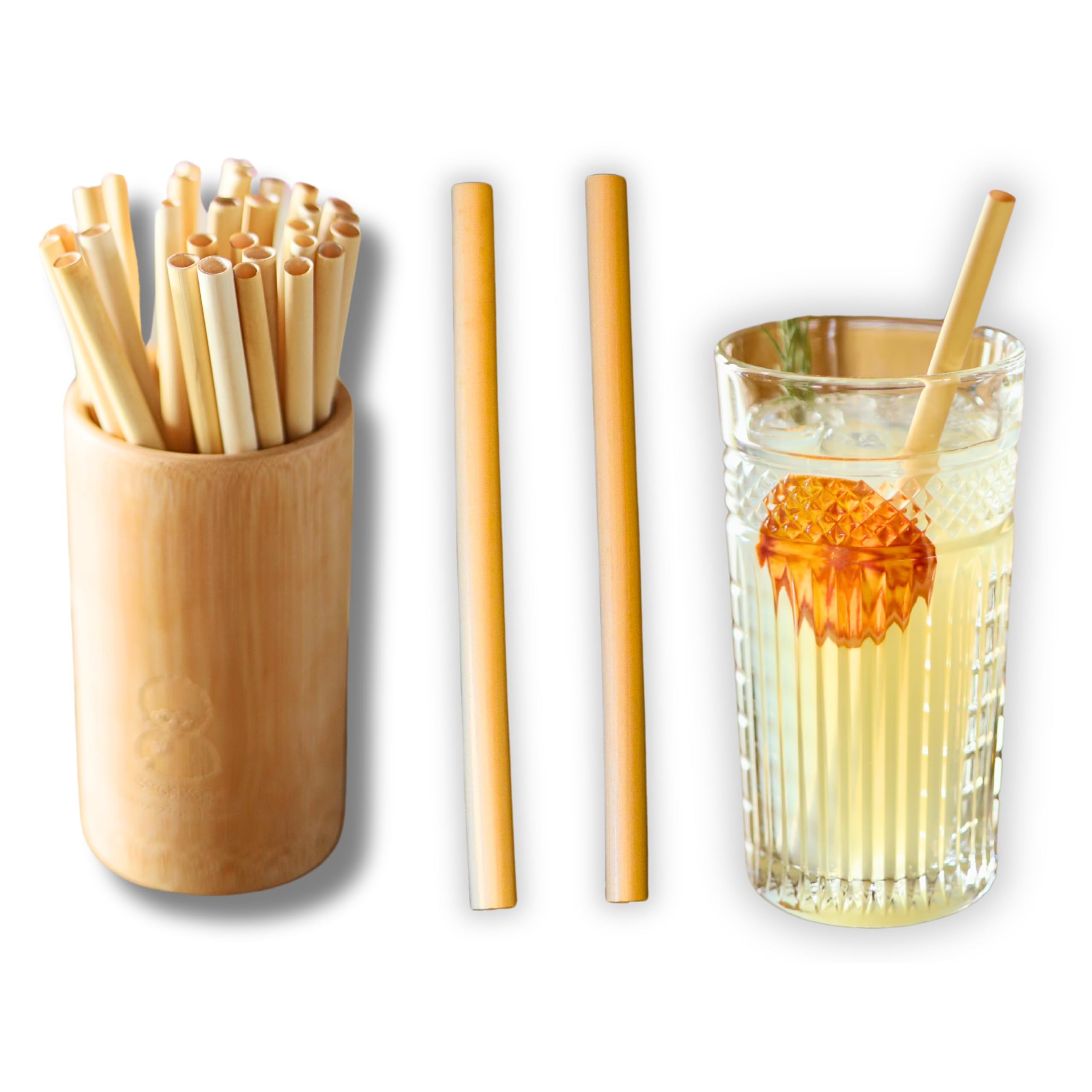 Straw Head Reed Straws Disposable Sustainable 200 Pieces in 20 cm Length and 7-10 mm Diameter