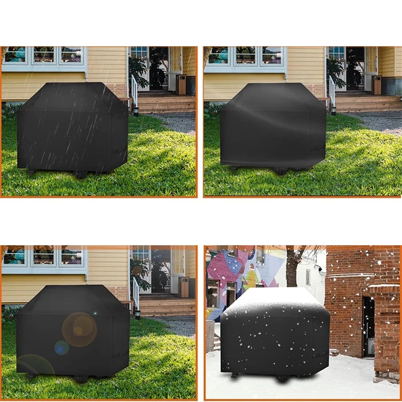Funda Barbacoa Exterior Cubierta for parrilla, cubierta impermeable for barbacoa, cubierta for parrilla de Gas for barbacoa al aire libre, cubierta for ahumador de barbacoa con cuerda de dobladillo aj