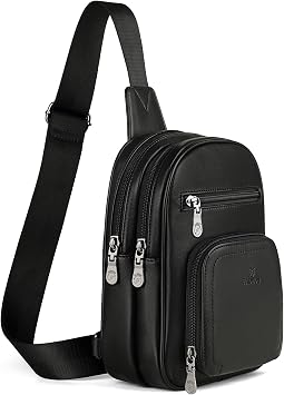 FADEON Sling Bags for Women Crossbody Bag, Designer PU Leather Sling Purse | Multi-Pocket Packs with Card Slot Purse, Storage Pockets to Organize Small Items for Daily, Shopping and Short Trips