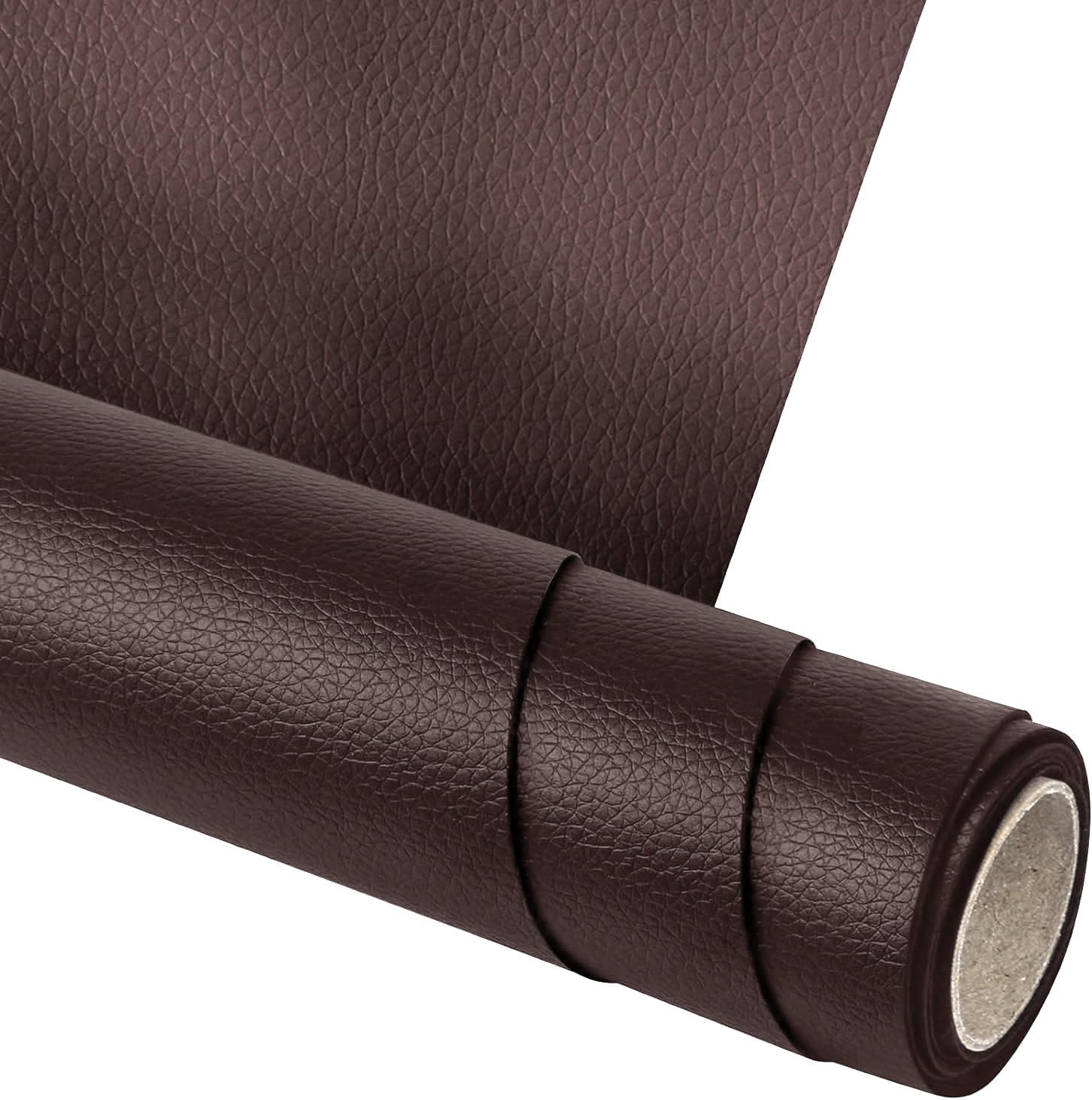 Leather Repair Patch,23.6 × 78.7 inch Self Adhesive Leather Repair Tape,DIY Large Vinyl PU Patches for Furniture,Couch,Sofa,Car Seats,Office(Brown)